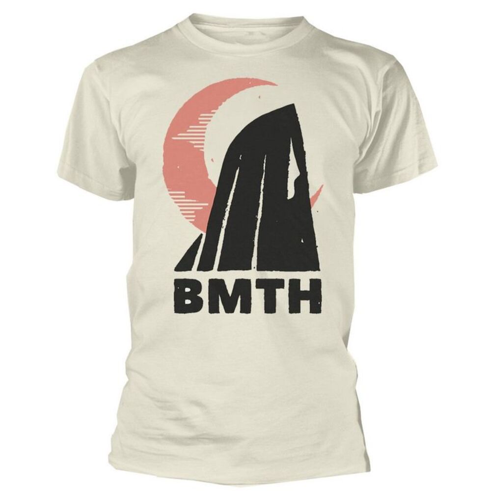 BMTH Graphic Tee in Cream with Black & Pink Print
